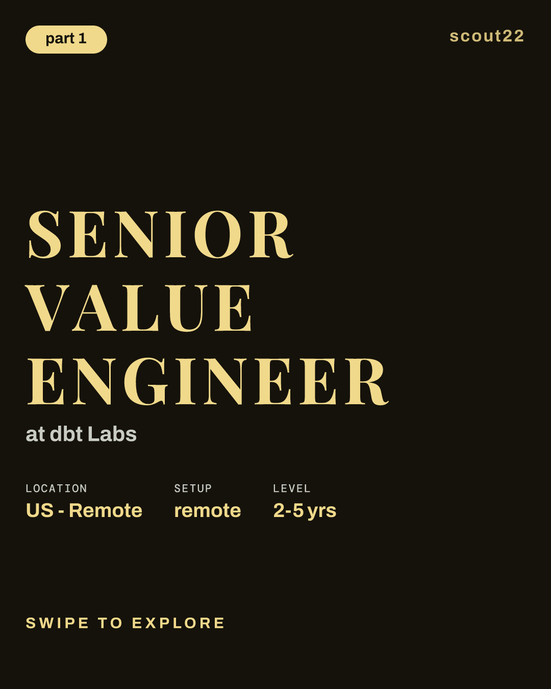 Senior Value Engineer at dbt Labs