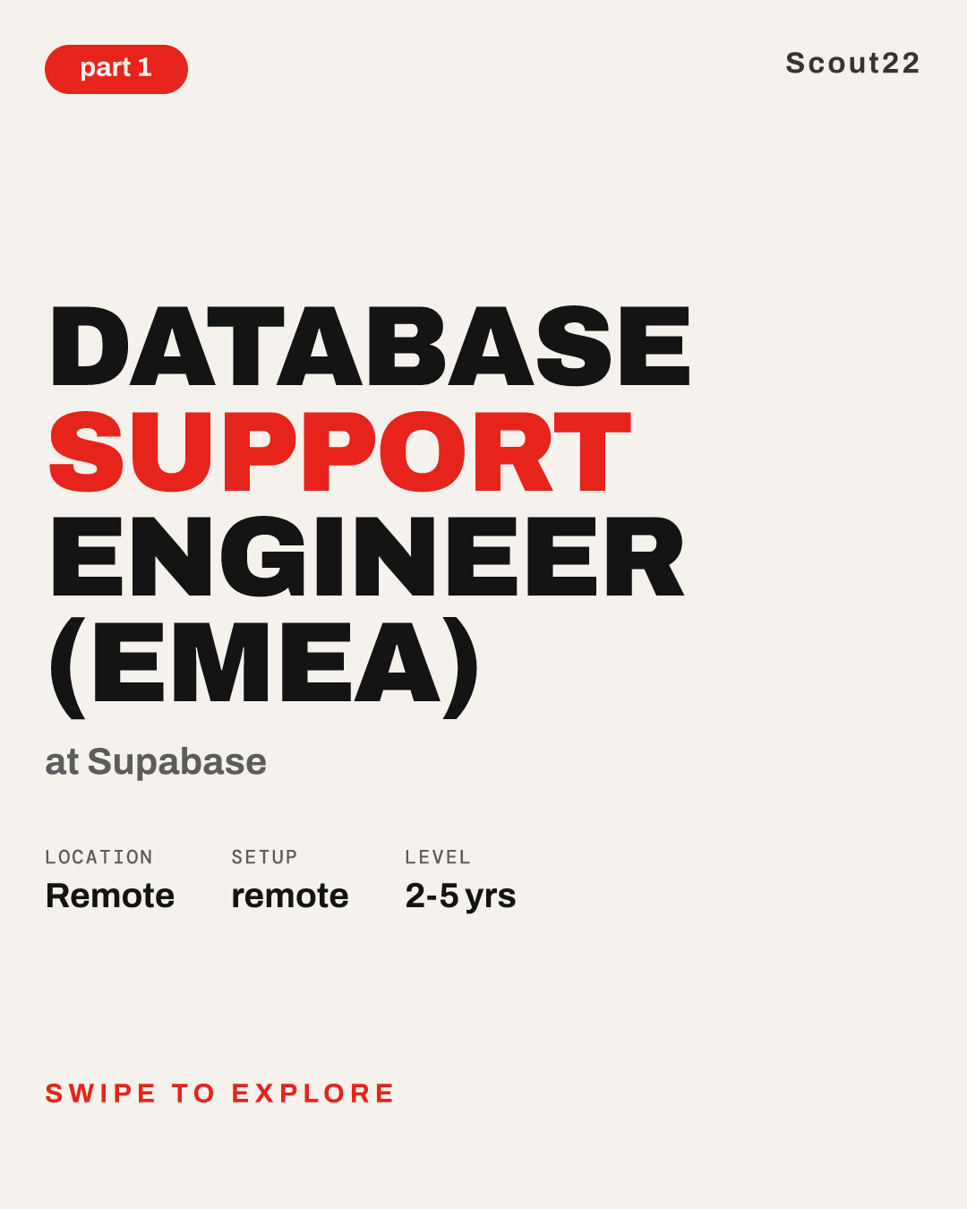 Database Support Engineer (EMEA) at Supabase