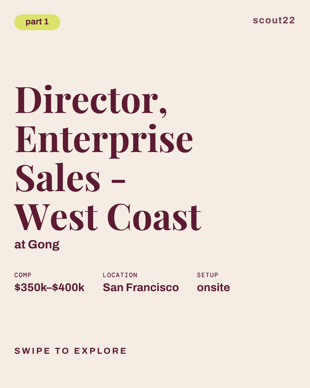 Director, Enterprise Sales - West Coast at Gong