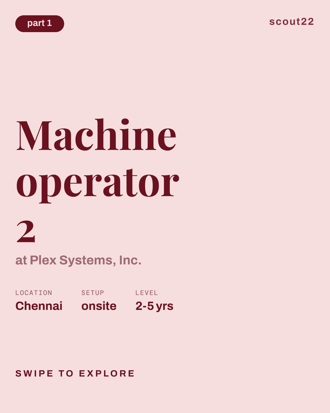 Machine operator 2 at Plex Systems, Inc.