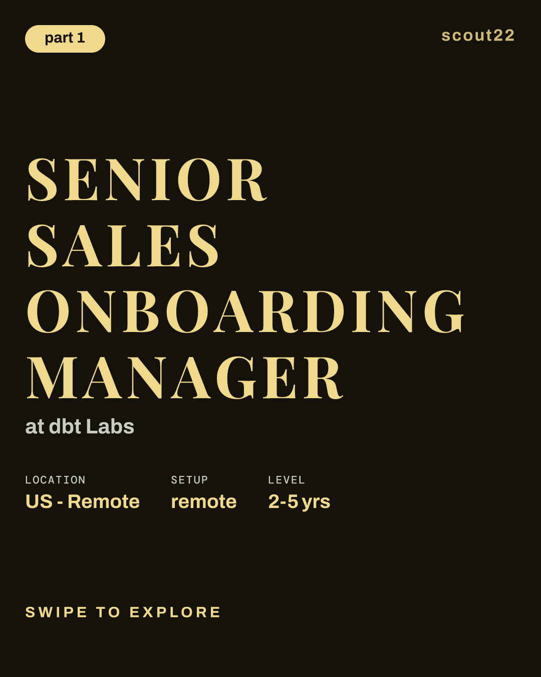 Senior Sales Onboarding Manager at dbt Labs