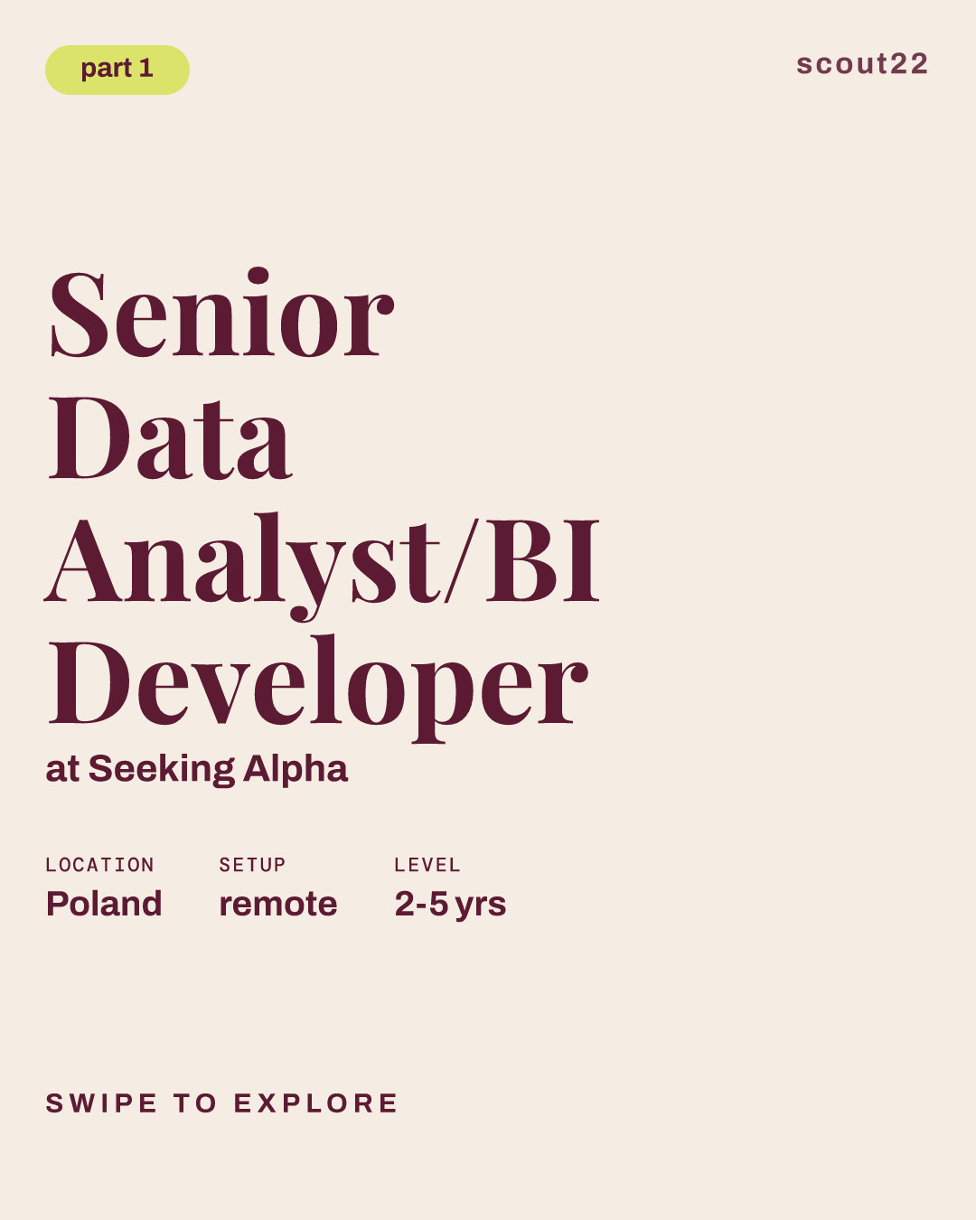 Senior Data Analyst/BI Developer at Seeking Alpha