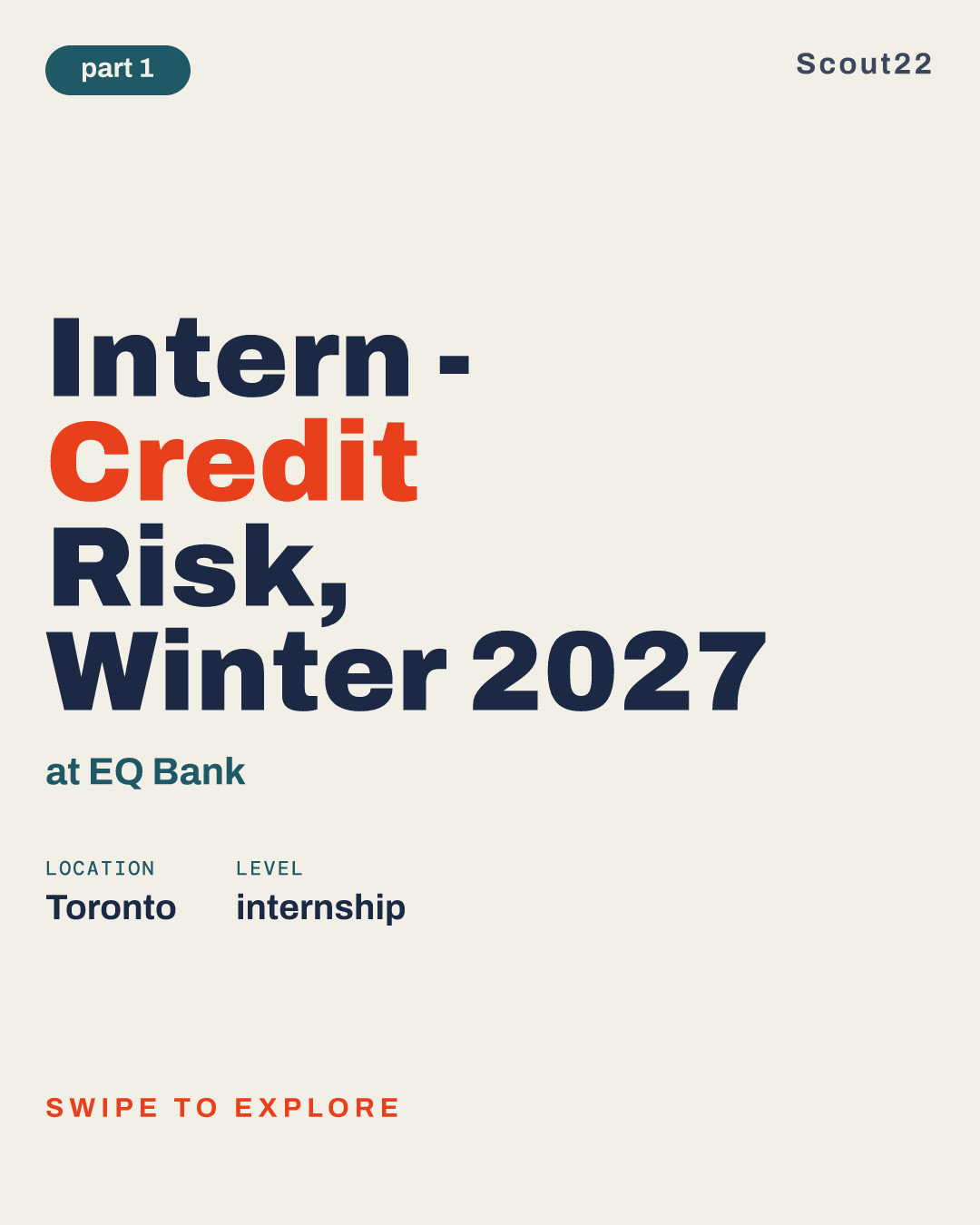 Intern - Credit Risk, Winter 2027 at EQ Bank