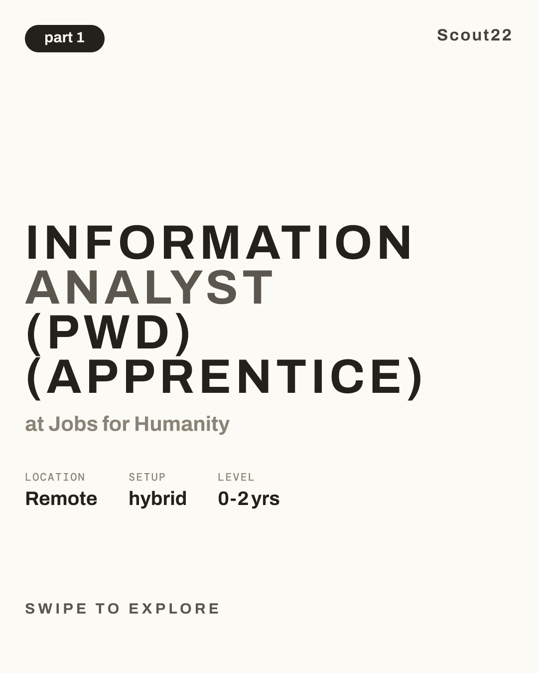 Information Analyst (PwD) (Apprentice) at Jobs for Humanity