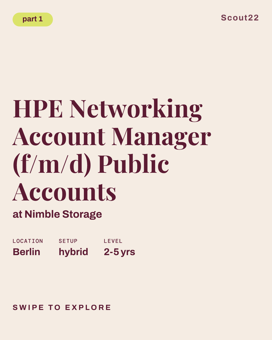 HPE Networking Account Manager (f/m/d) Public Accounts at Nimble Storage