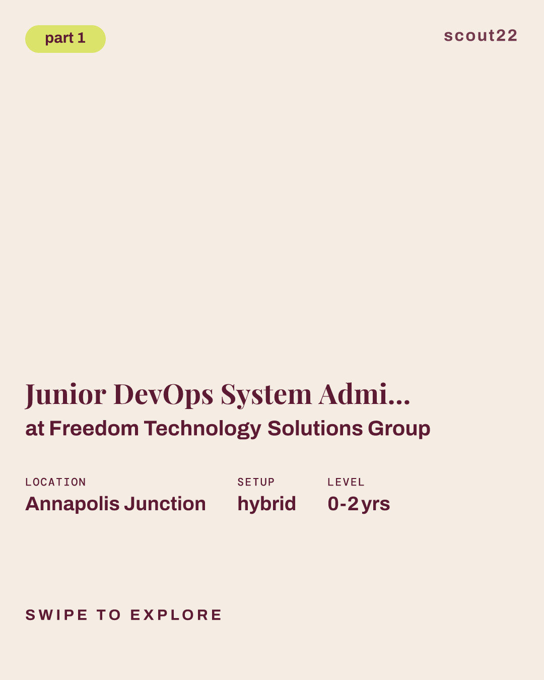 Junior DevOps System Administrator 758 at Freedom Technology Solutions Group