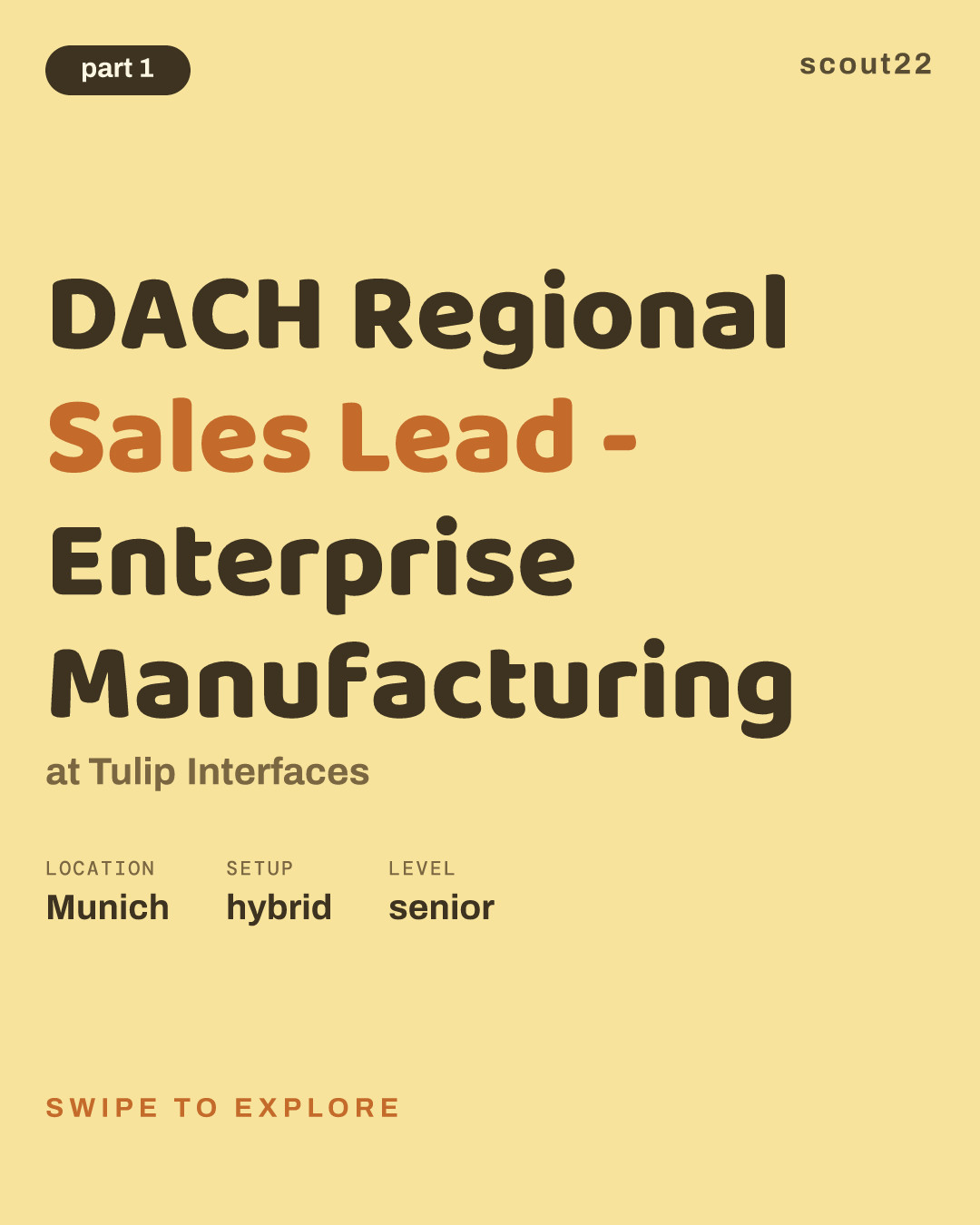 DACH Regional Sales Lead - Enterprise Manufacturing at Tulip Interfaces