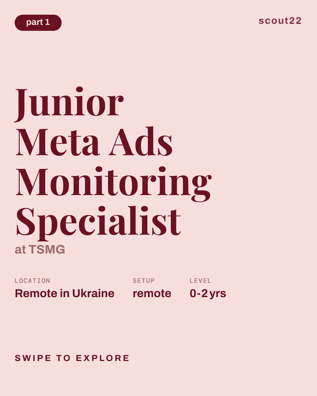 Junior Meta Ads Monitoring Specialist at TSMG
