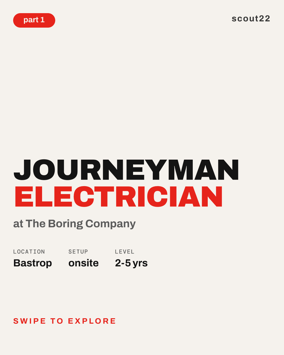 Journeyman Electrician at The Boring Company
