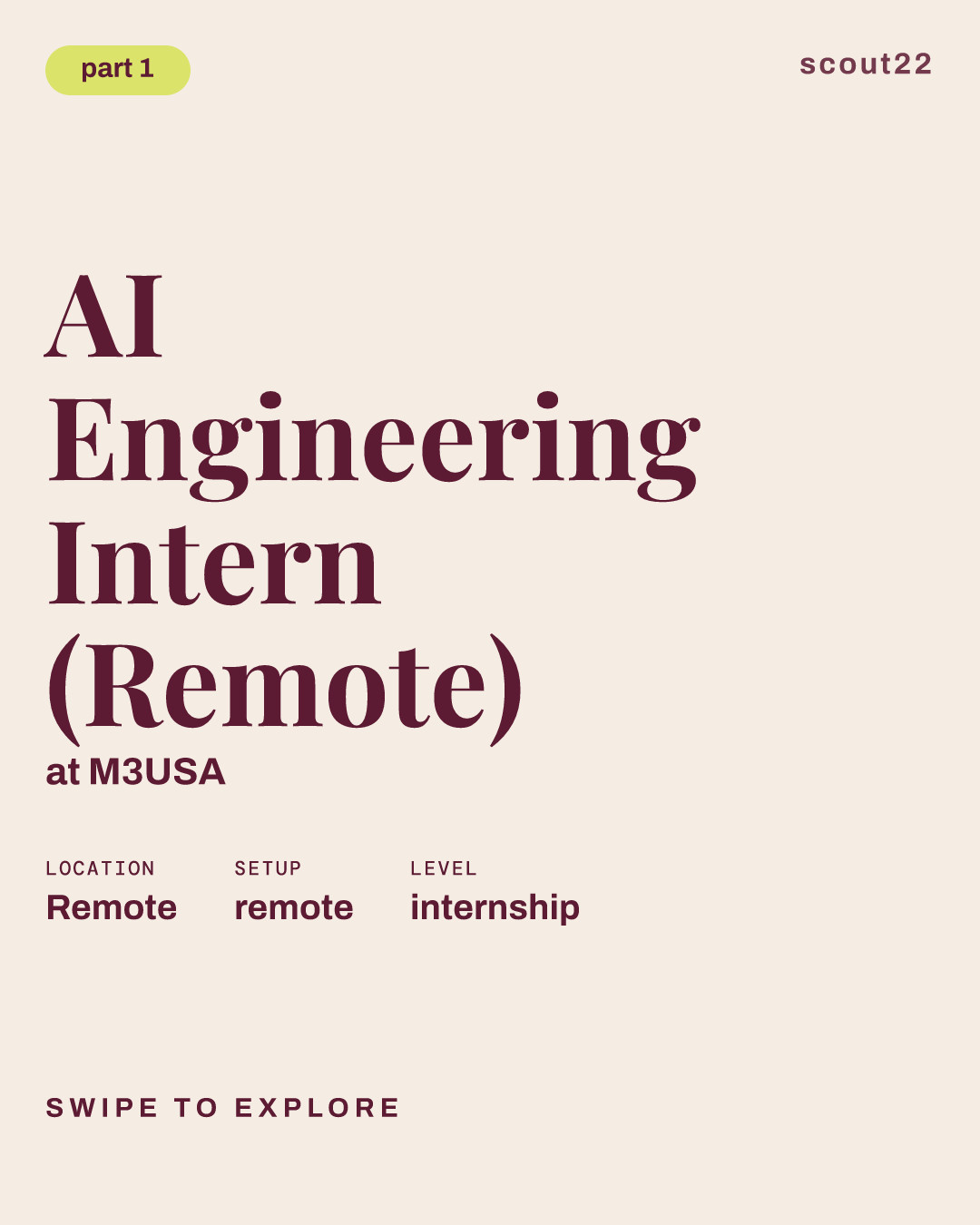 AI Engineering Intern (Remote) at M3USA