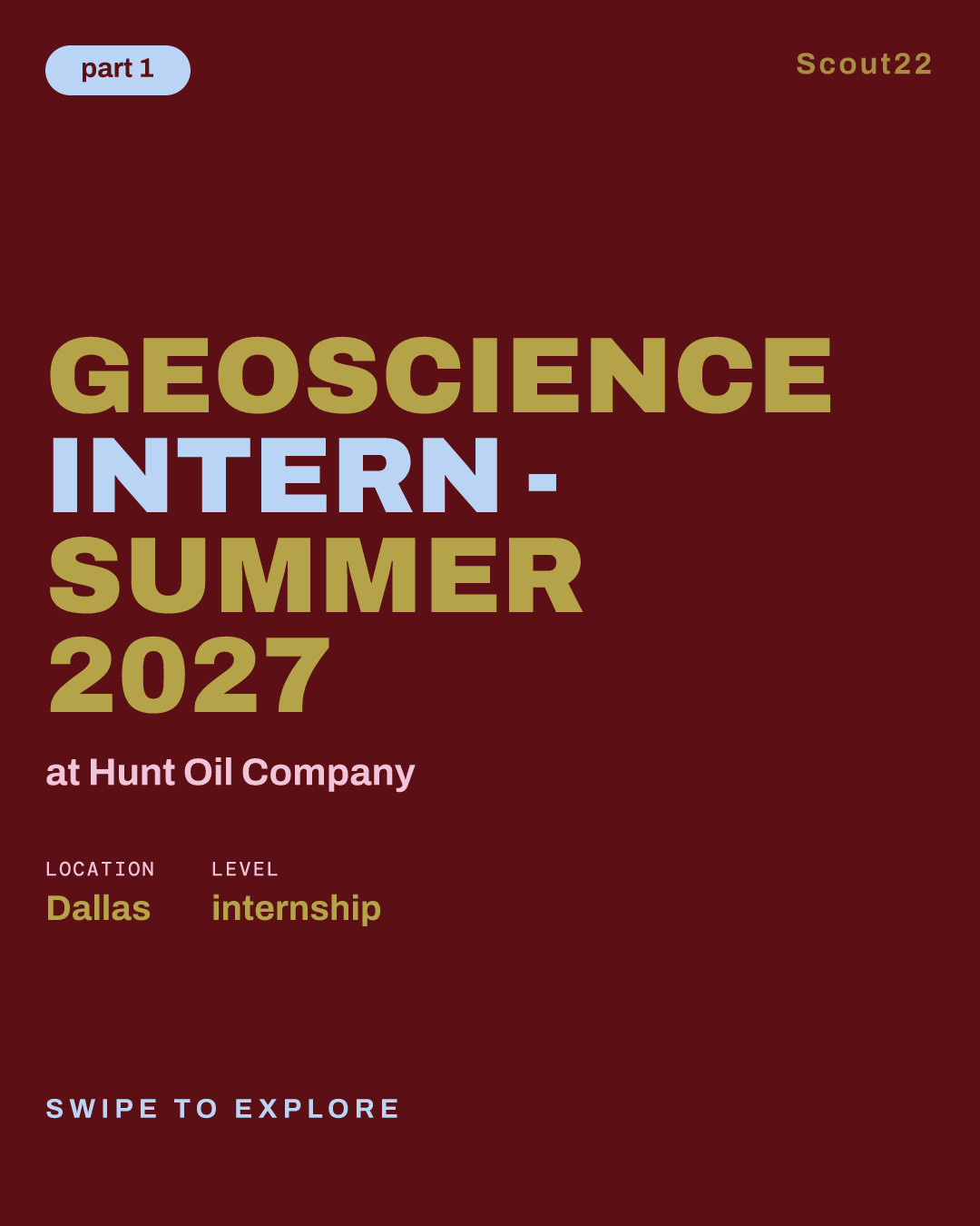 Geoscience Intern - Summer 2027 at Hunt Oil Company