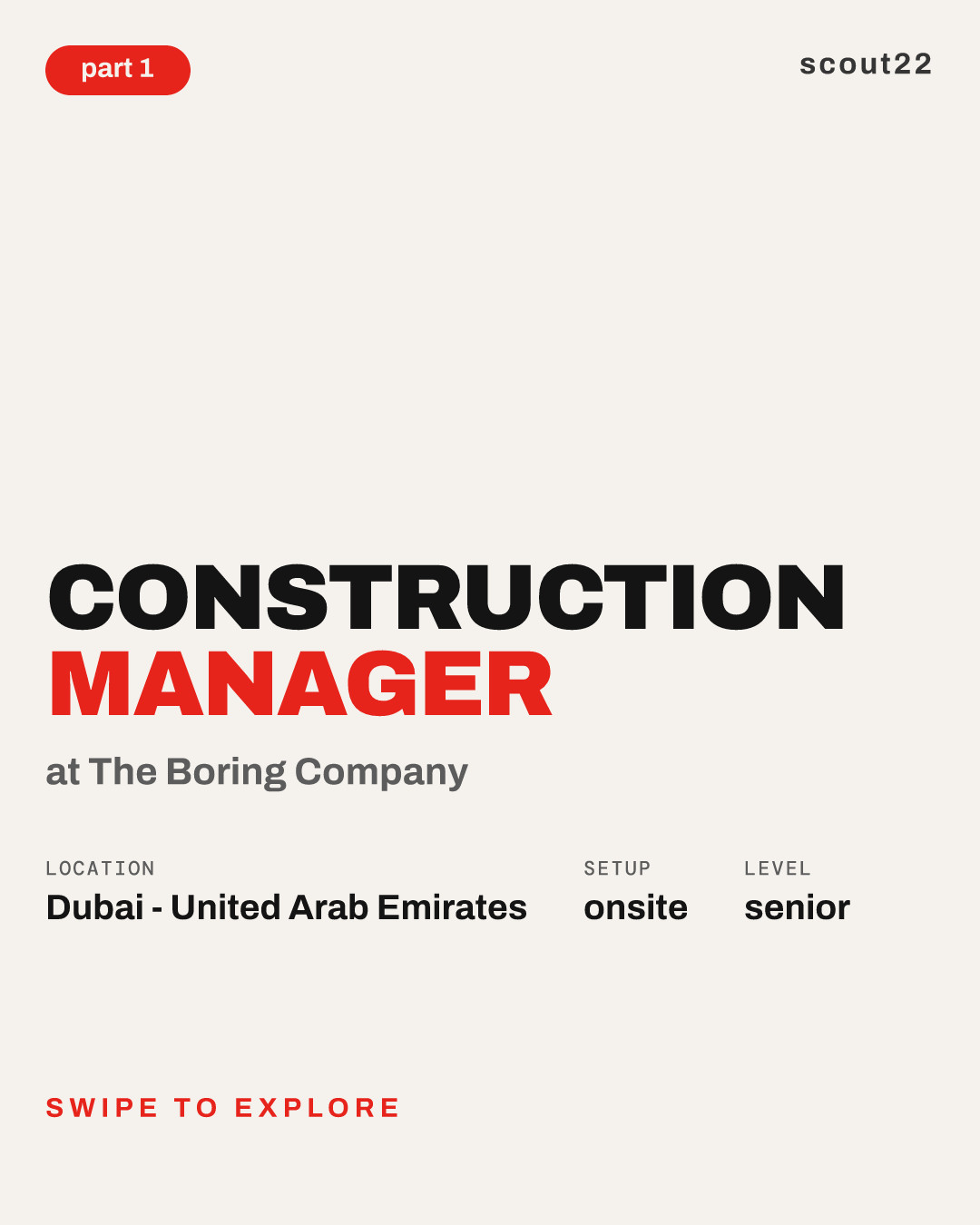 Construction Manager at The Boring Company