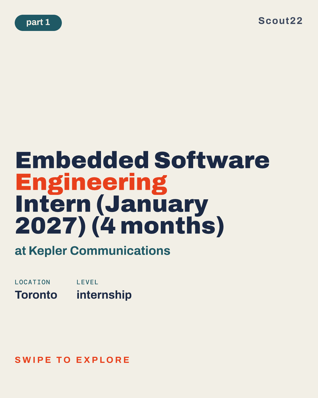 Embedded Software Engineering Intern (January 2027) (4 months) at Kepler Communications