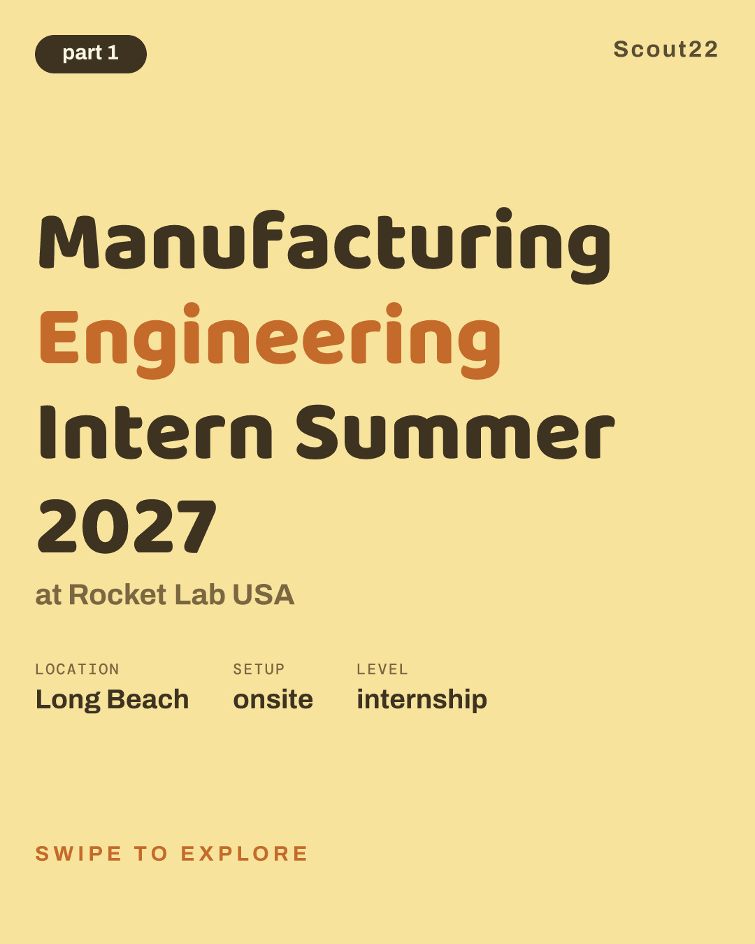 Manufacturing Engineering Intern Summer 2027 at Rocket Lab USA