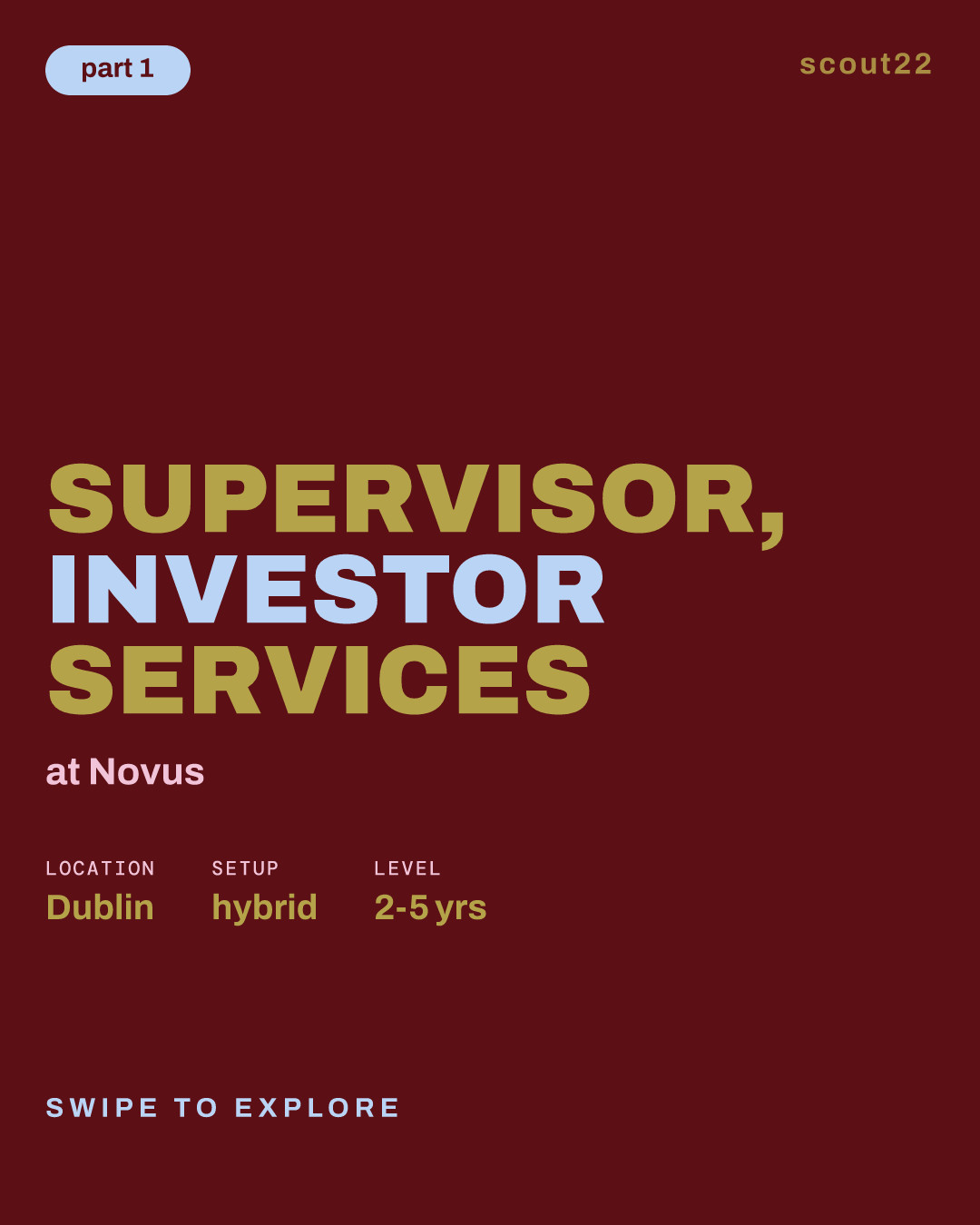 Supervisor, Investor Services at Novus