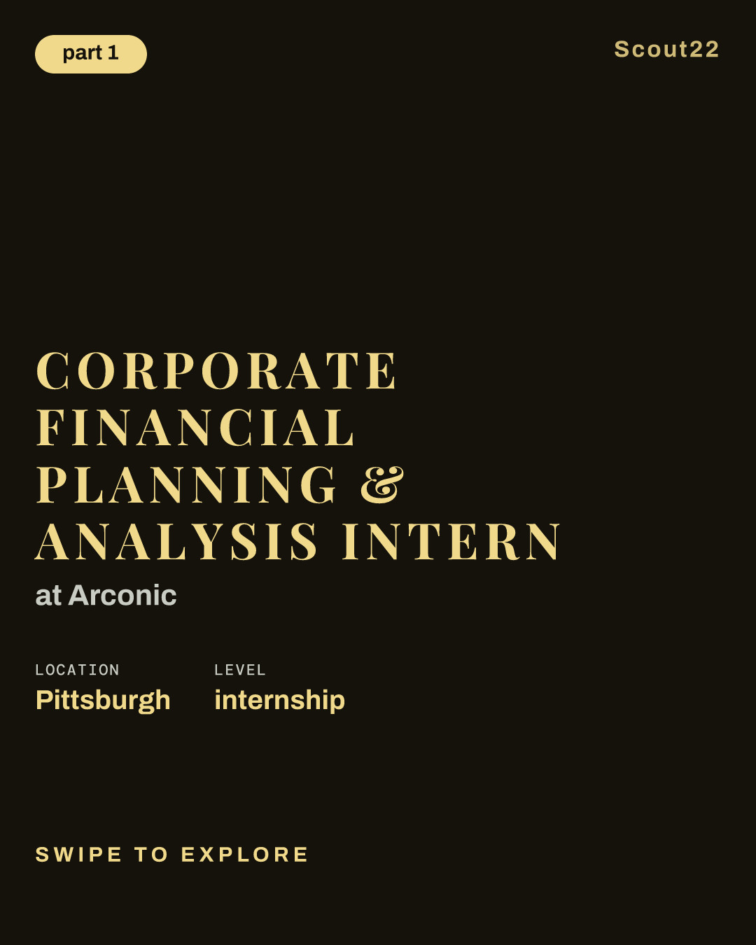 Corporate Financial Planning & Analysis Intern at Arconic