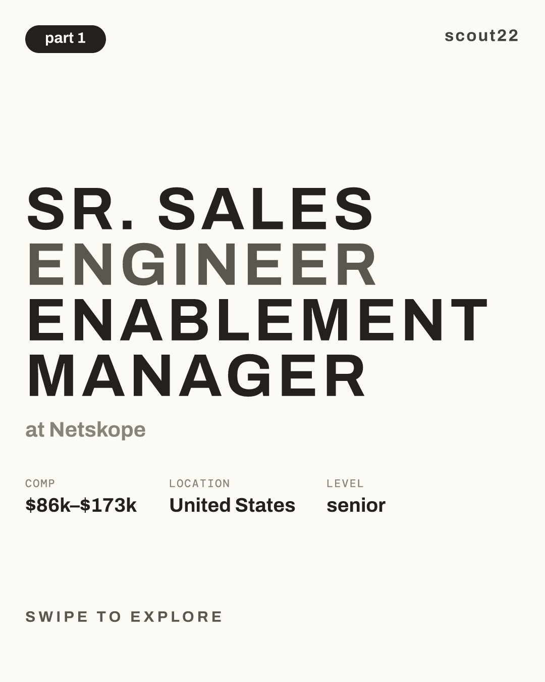 Sr. Sales Engineer Enablement Manager at Netskope