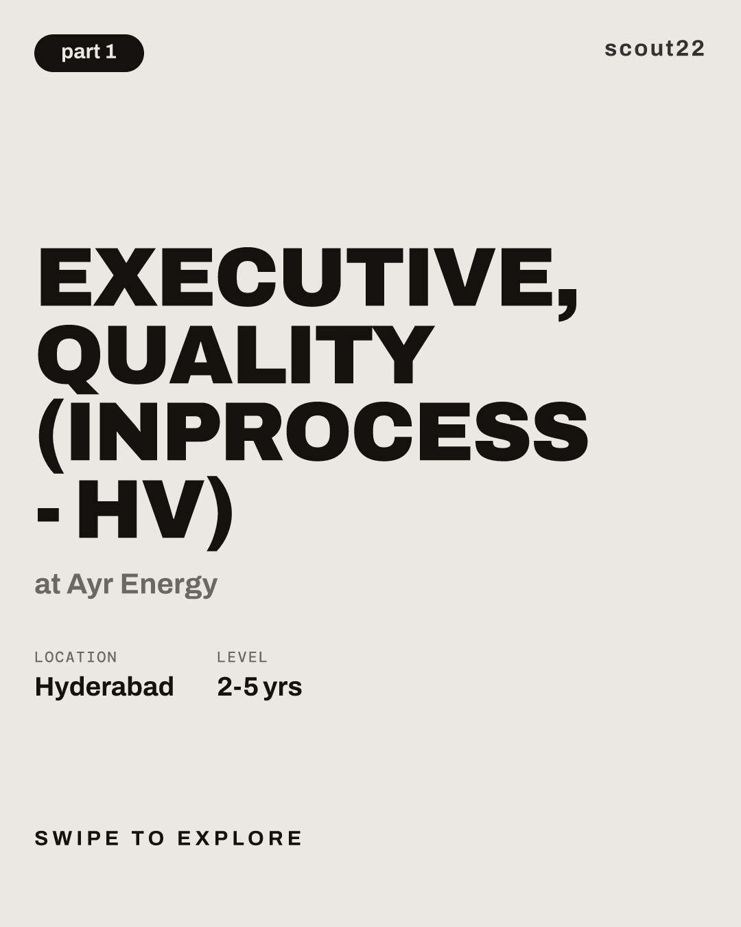 Executive, Quality (Inprocess - HV) at Ayr Energy