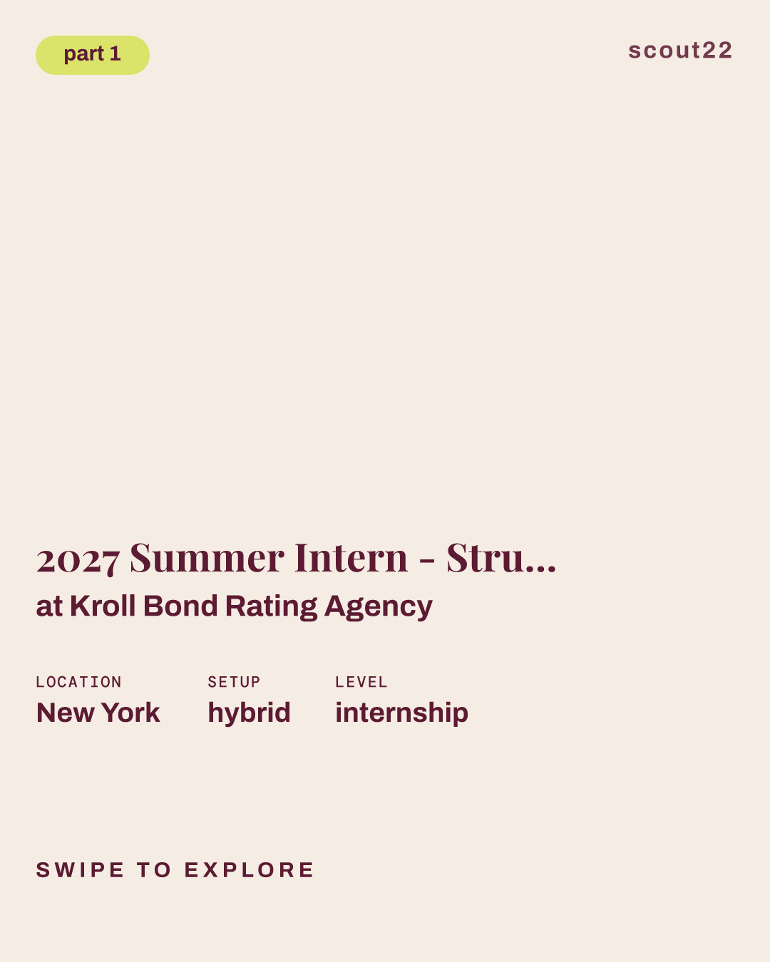 2027 Summer Intern - Structured Finance Ratings at Kroll Bond Rating Agency