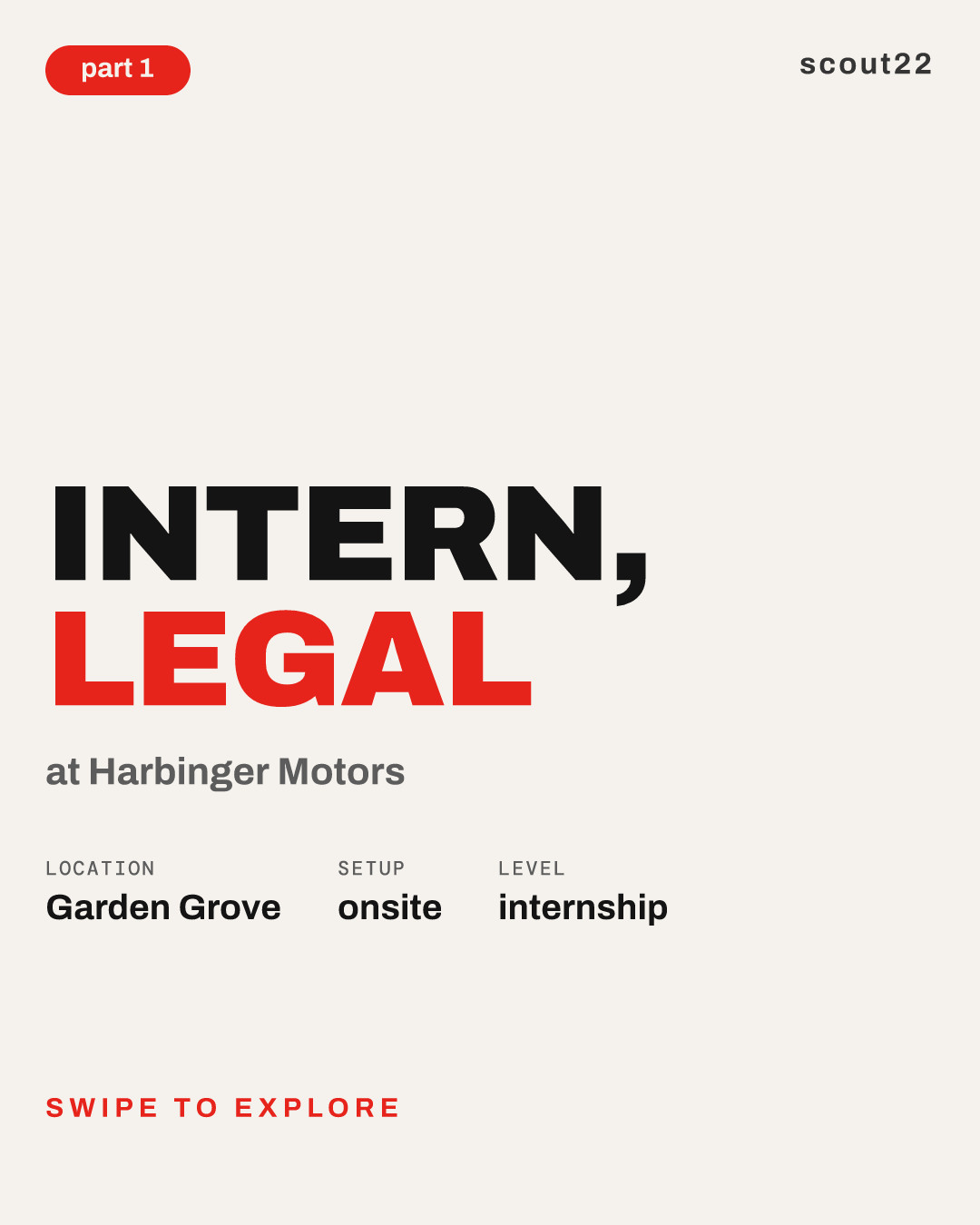 Intern, Legal at Harbinger Motors