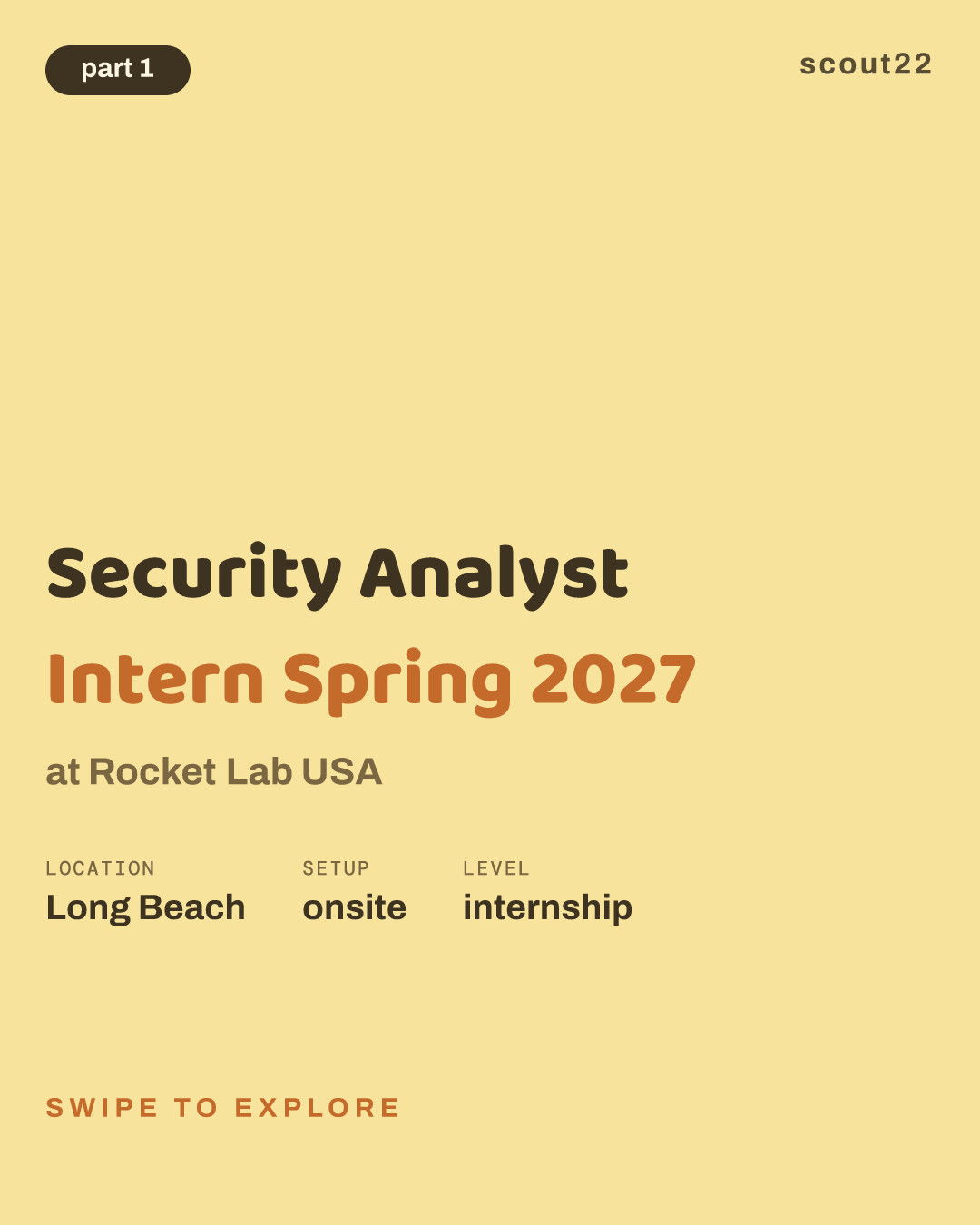 Security Analyst Intern Spring 2027 at Rocket Lab USA