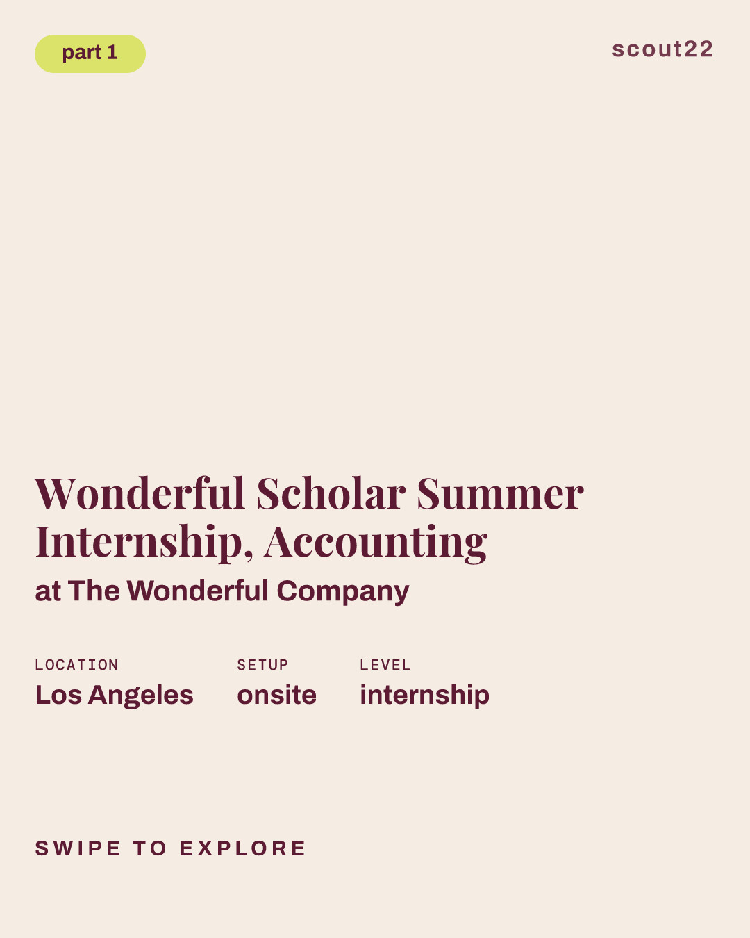 Wonderful Scholar Summer Internship, Accounting at The Wonderful Company