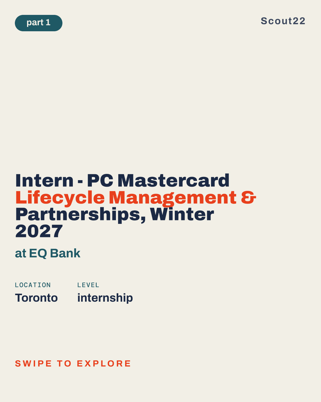 Intern - PC Mastercard Lifecycle Management & Partnerships, Winter 2027 at EQ Bank