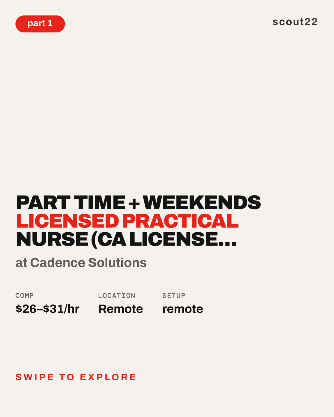 Part Time + Weekends Licensed Practical Nurse (CA license required) at Cadence Solutions