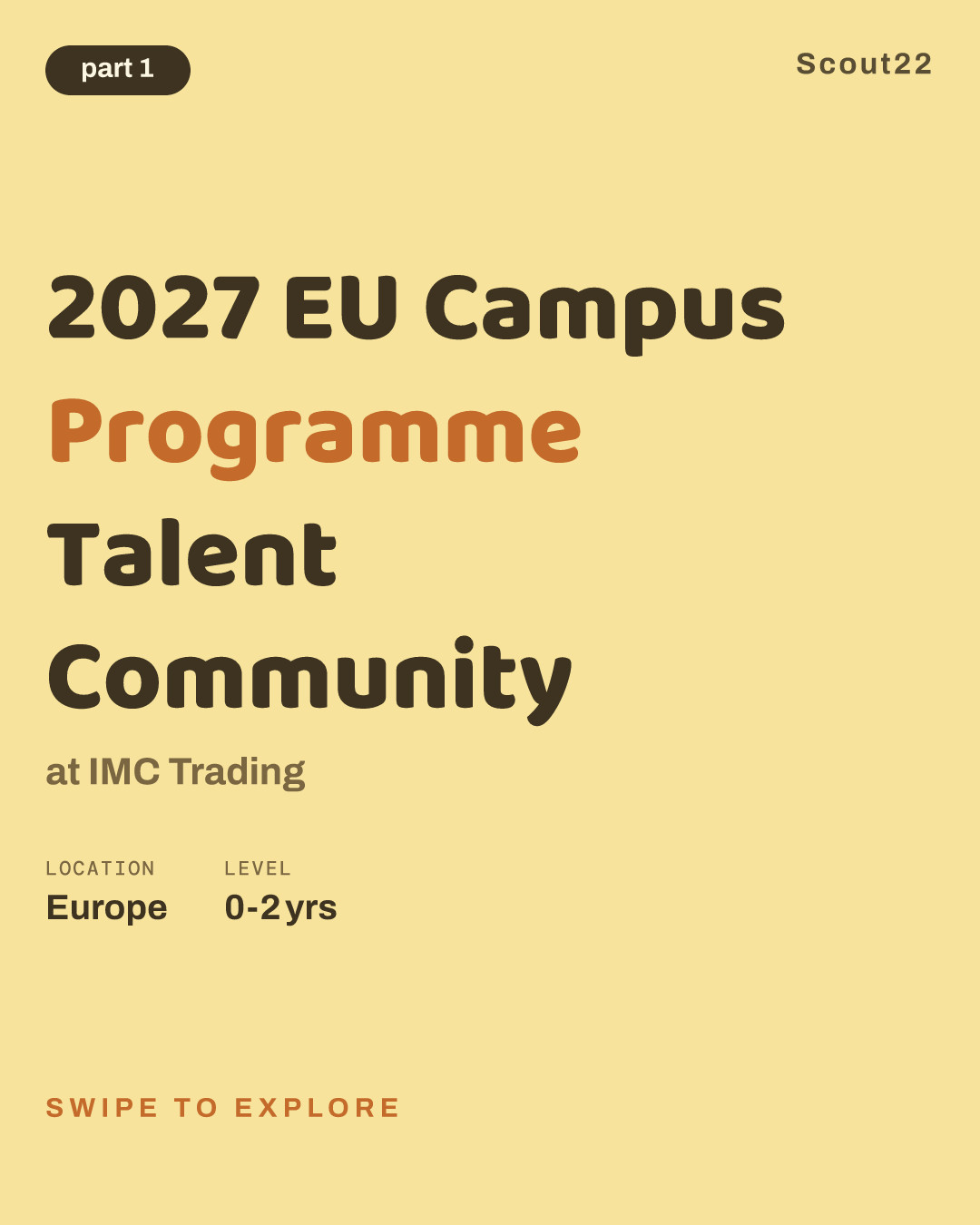 2027 EU Campus Programme Talent Community at IMC Trading
