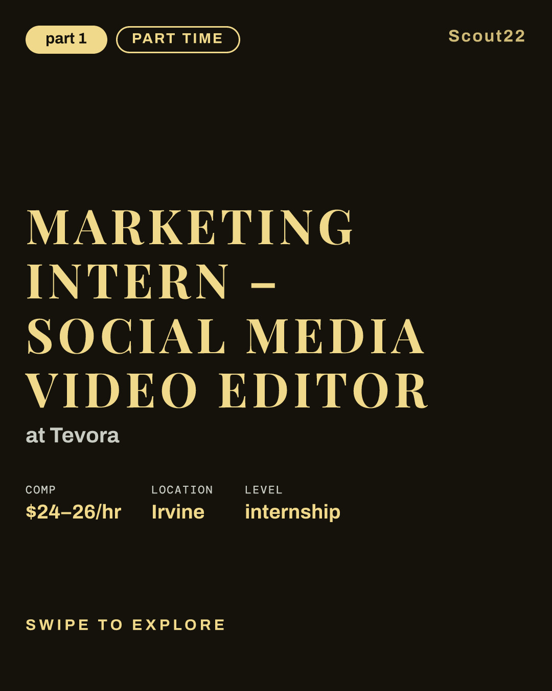 Marketing Intern – Social Media Video Editor (Part Time) at Tevora
