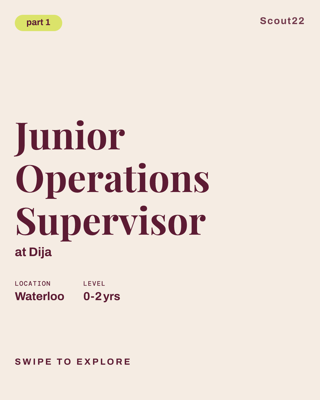 Junior Operations Supervisor at Dija