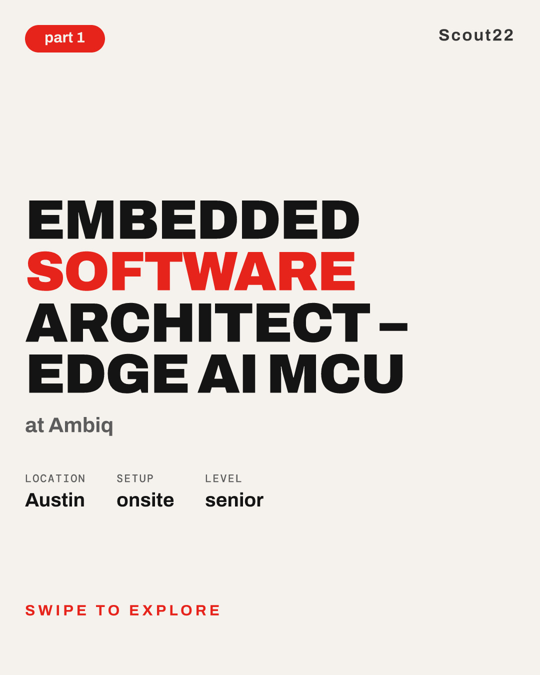 Embedded Software Architect – Edge AI MCU at Ambiq