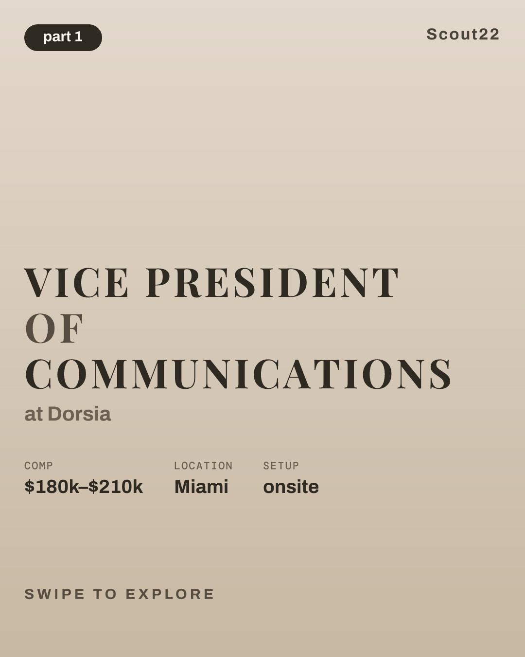Vice President of Communications at Dorsia