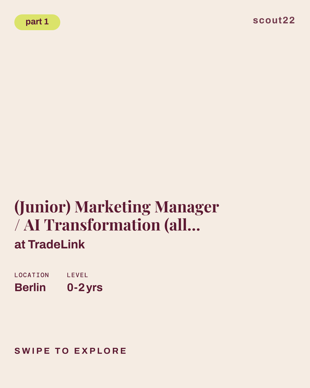 (Junior) Marketing Manager / AI Transformation (all genders) at TradeLink