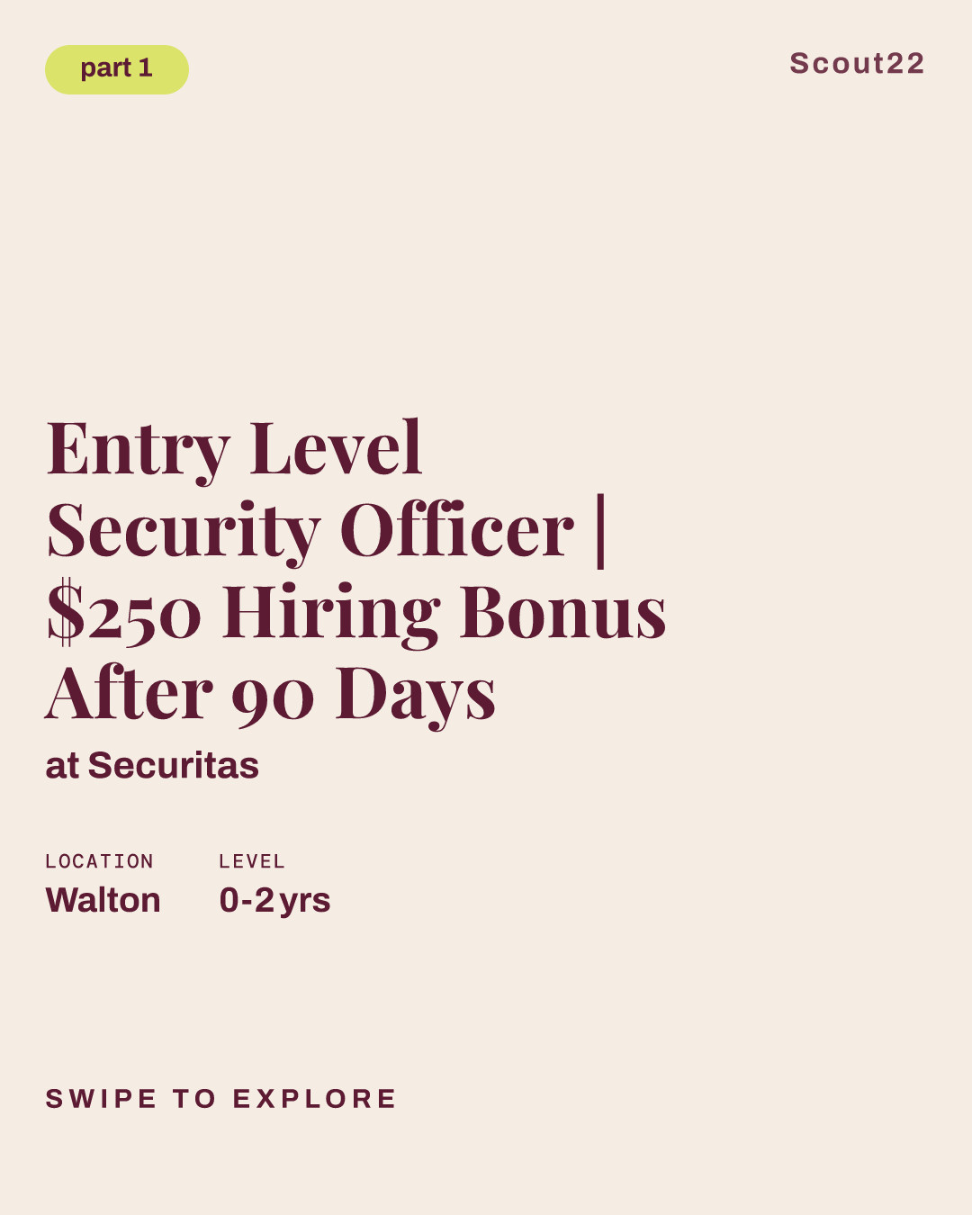 Entry Level Security Officer | $250 Hiring Bonus After 90 Days at Securitas