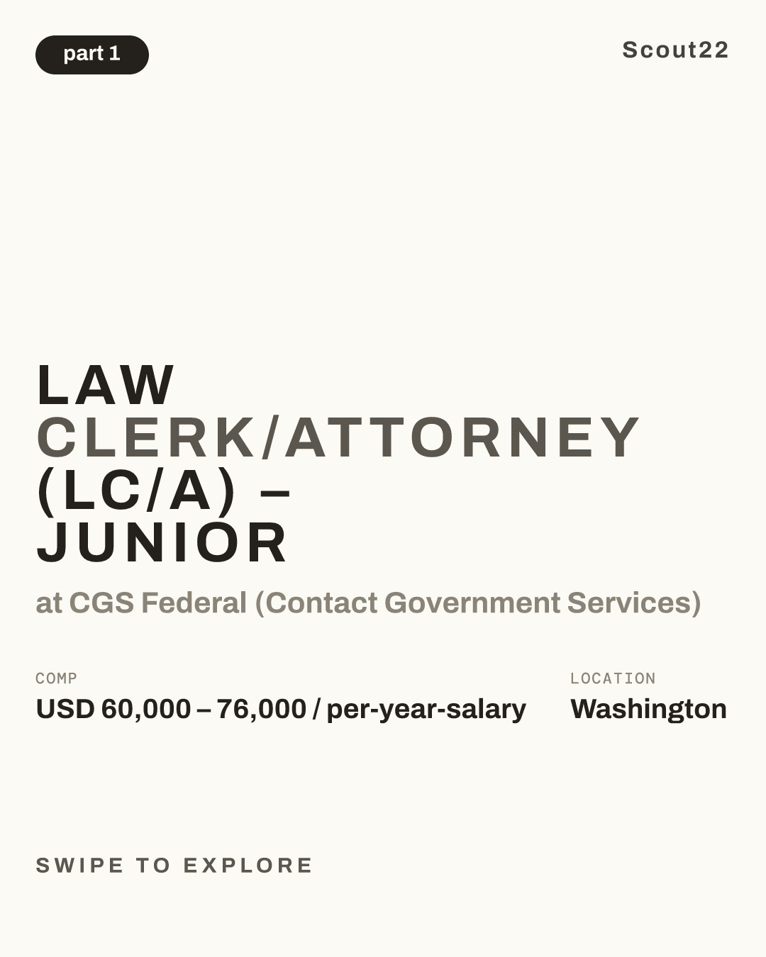 Law Clerk/Attorney (LC/A) – Junior at CGS Federal (Contact Government Services)