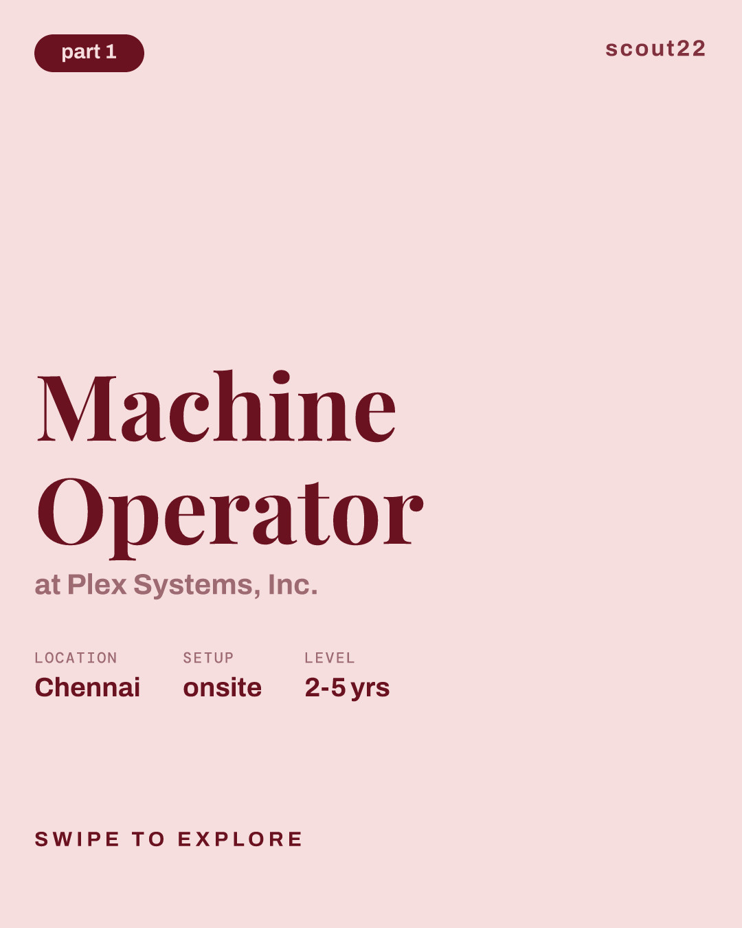 Machine Operator at Plex Systems, Inc.