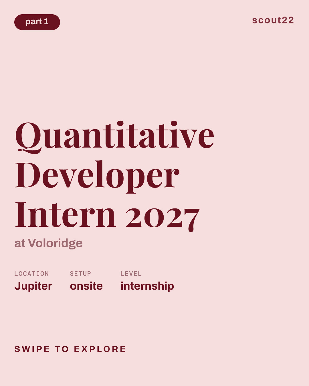 Quantitative Developer Intern 2027 at Voloridge