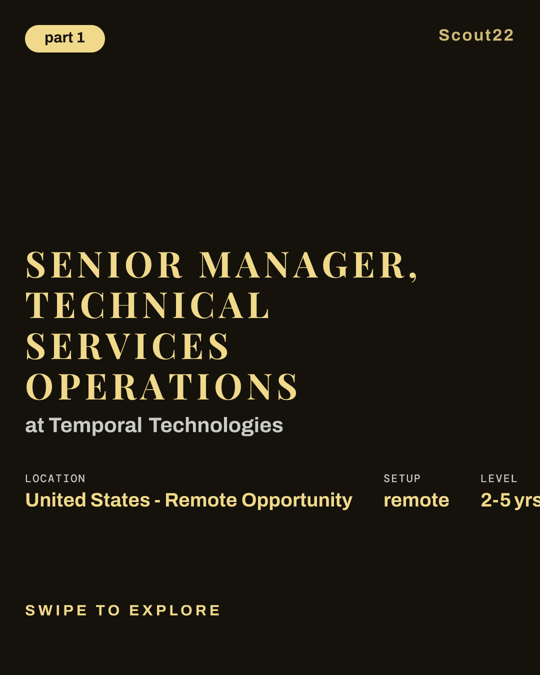 Senior Manager, Technical Services Operations at Temporal Technologies