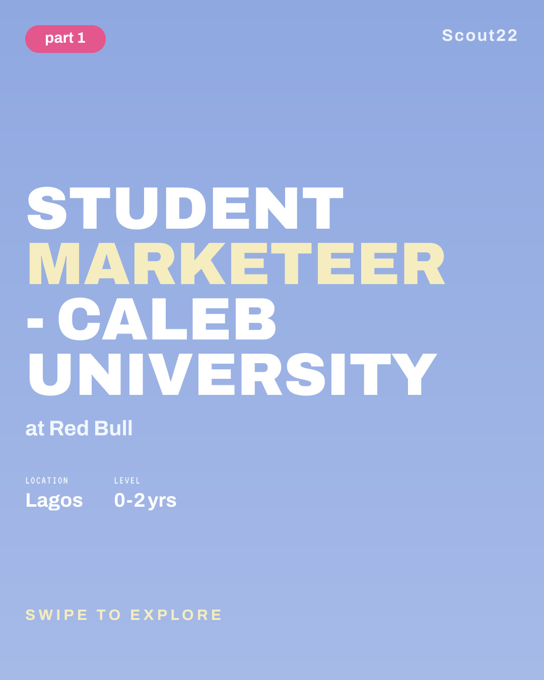 Student Marketeer - Caleb University at Red Bull