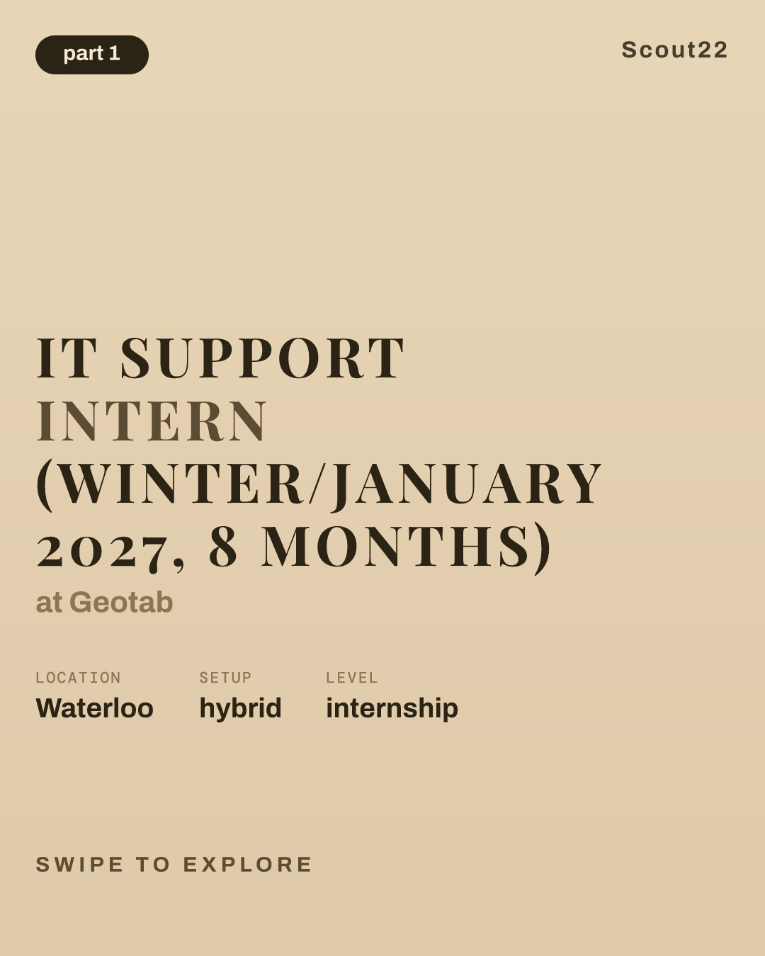IT Support Intern (Winter/January 2027, 8 Months) at Geotab