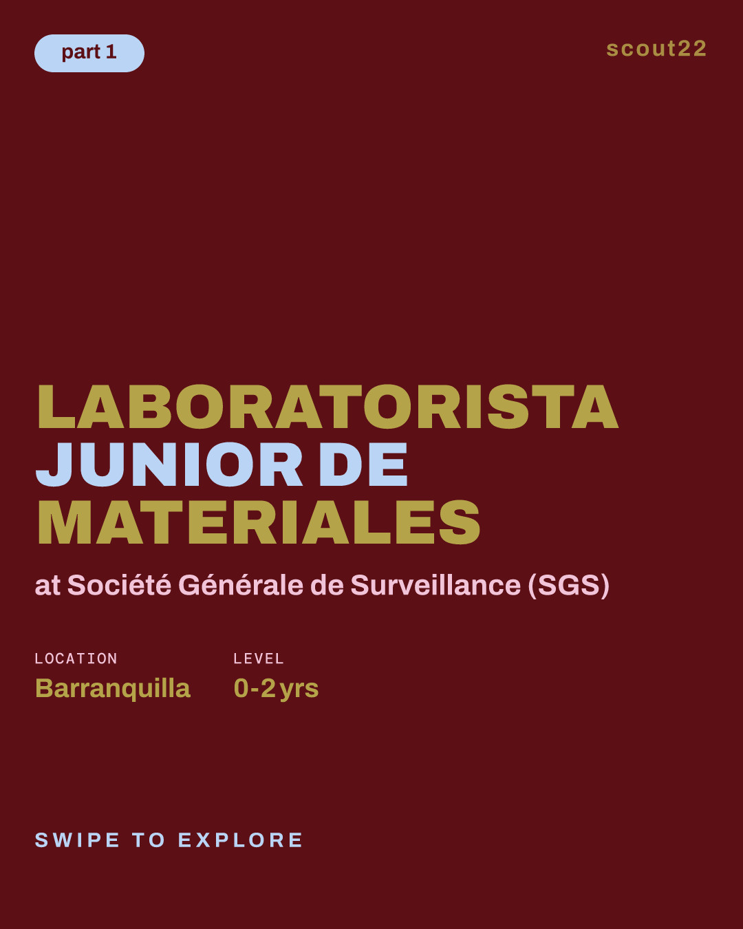 Laboratorista Junior de Materiales at Société Générale de Surveillance (SGS)