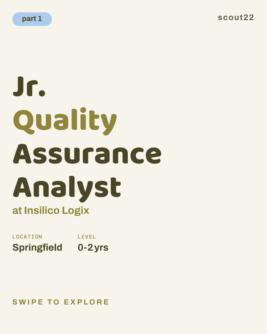 Jr. Quality Assurance Analyst at Insilico Logix
