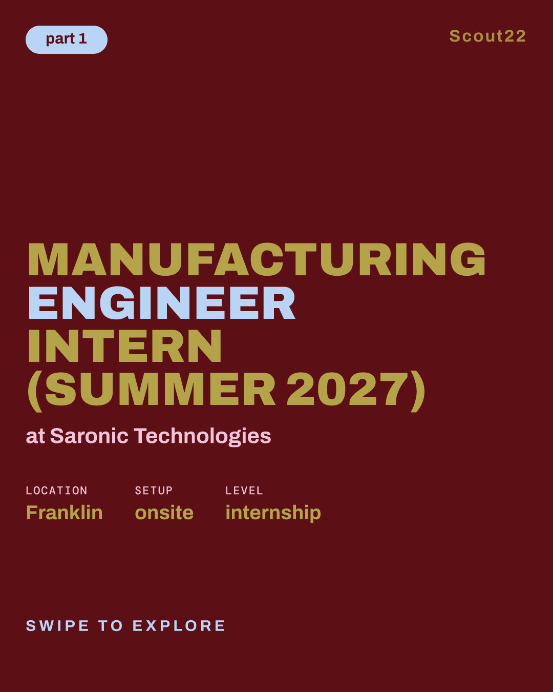 Manufacturing Engineer Intern (Summer 2027) at Saronic Technologies