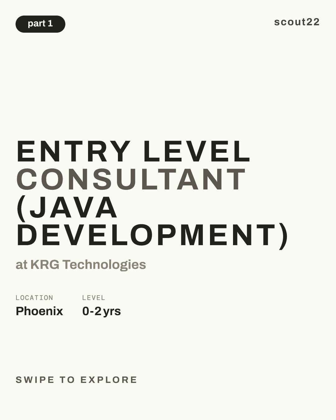 Entry level Consultant (Java development) at KRG Technologies