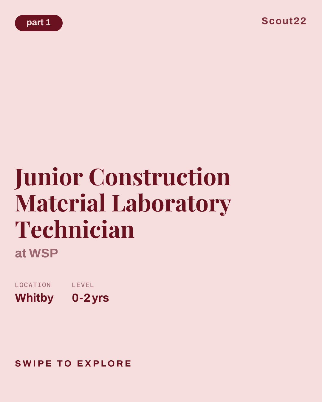 Junior Construction Material Laboratory Technician at WSP
