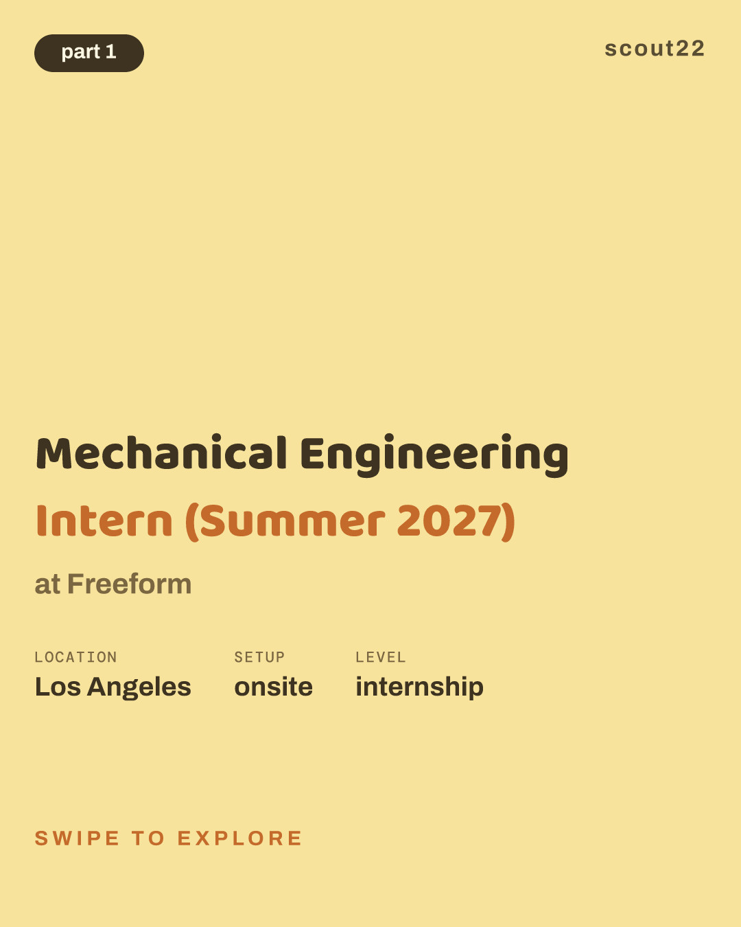 Mechanical Engineering Intern (Summer 2027) at Freeform