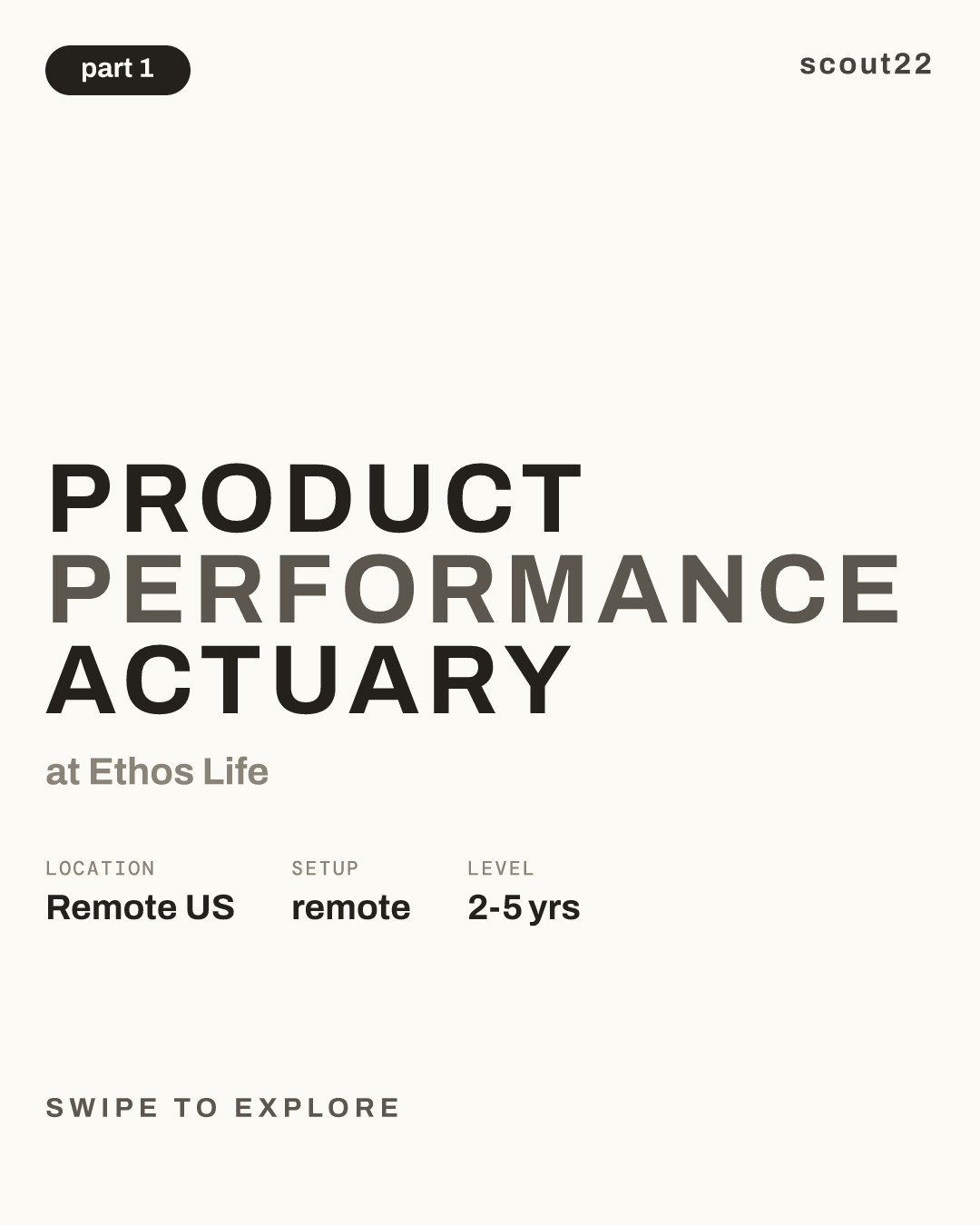 Product Performance Actuary at Ethos Life