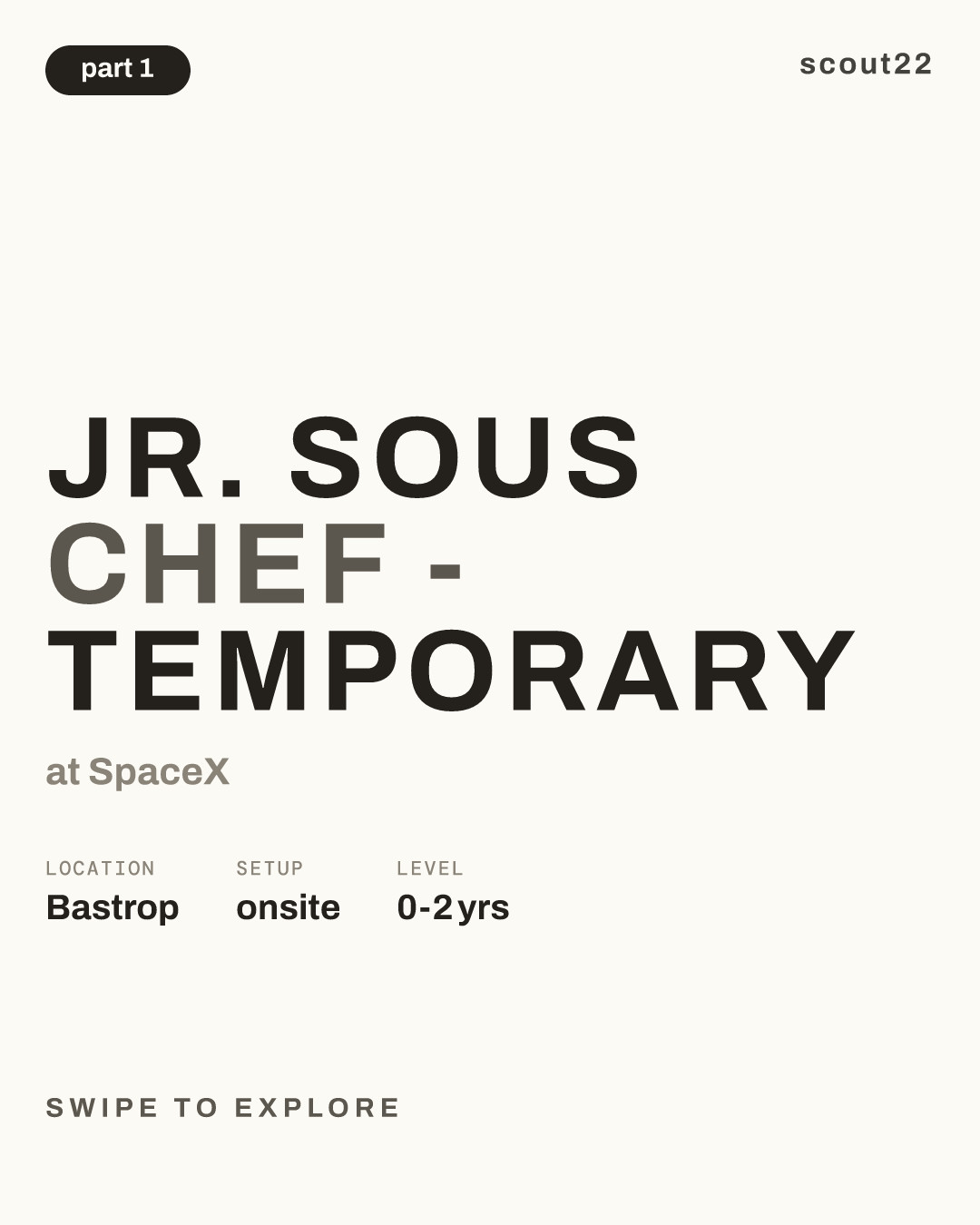 Jr. Sous Chef - Temporary at SpaceX