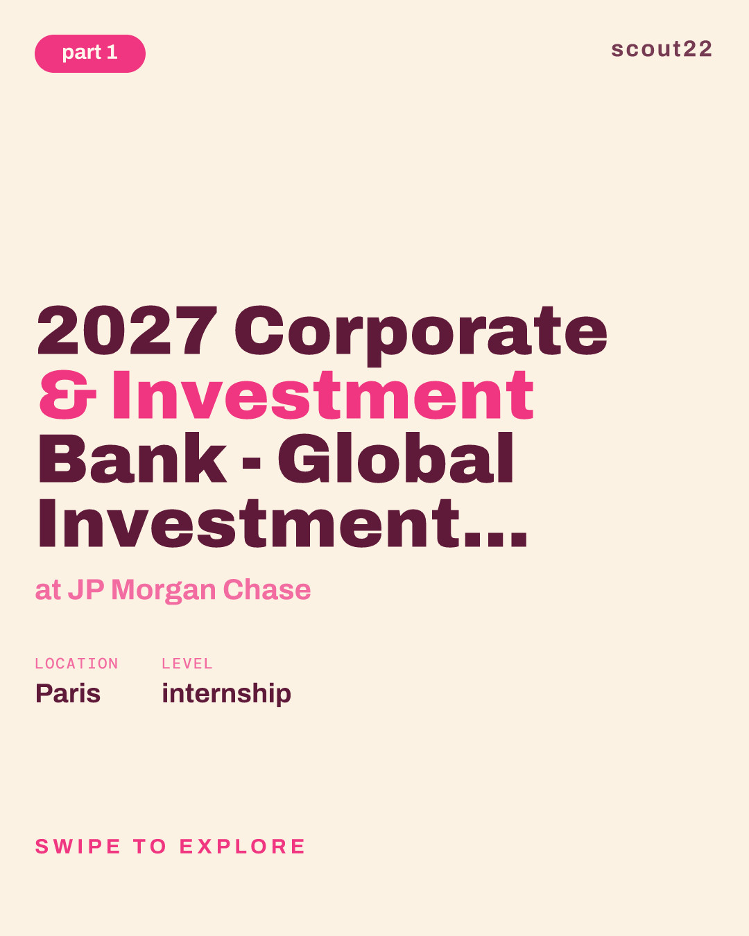 2027 Corporate & Investment Bank - Global Investment Banking Analyst Program - Off-Cycle Internship- Paris at JP Morgan Chase